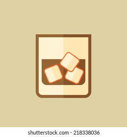 Whiskey. Icono plano de la alimentación