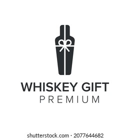 whiskey gift logo icon vector template