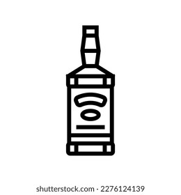 whiskey glass bottle line icon vector. whiskey glass bottle sign. isolated contour symbol black illustration