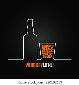 fondo del menú del frasco de cristal de whisky