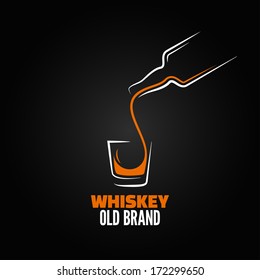 fondo del menú de diseño de bienvenida de botella de vidrio whisky