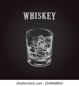 Whiskey Glass Hand Drawn Drink Illustration