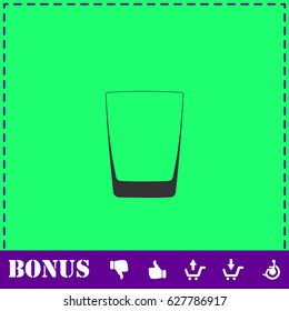 Whiskey glass icon flat. Simple vector symbol and bonus icon