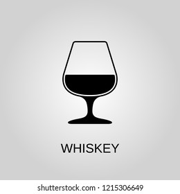 Whiskey glass icon. Whiskey glass symbol. Flat design. Stock - Vector illustration