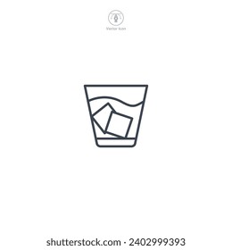 Whiskey Glass Icon symbol vector illustration isolated on white background