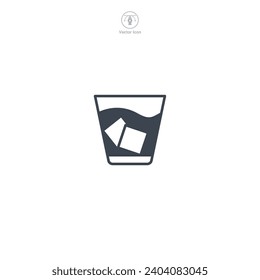 Whiskey Glass Icon symbol vector illustration isolated on white background