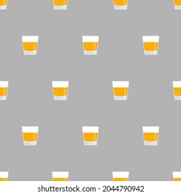 Whiskey in glass pattern seamless. Alcohol background