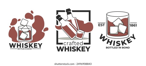Whiskey Glas Splash Vektor Design