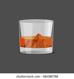 whiskey glass and whiskey, Vector