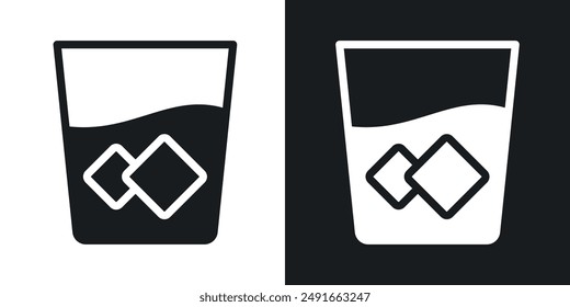 Whiskey Glass vector icon set in solid style.