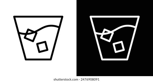Whiskey Glassvector icon set on white background.