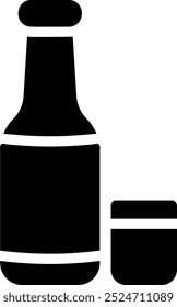 Vector de ilustración de icono de glifo de whisky