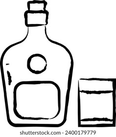 Whiskey hand drawn vector illustration