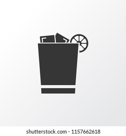 Whiskey with ice icon symbol. Premium quality isolated juice element in trendy style.