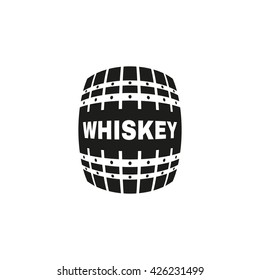 The whiskey icon. Cask and keg, alcohol symbol. UI. Web. Logo. Sign. Flat design. App. Stock vector