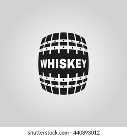 The whiskey icon. Cask and keg, alcohol symbol. UI. Web. Logo. Sign. Flat design. App. Stock vector