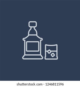 Whiskey icon. Whiskey linear design concept from Drinks collection. Simple element vector illustration on dark blue background.