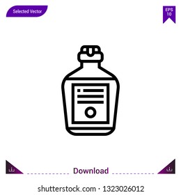 whiskey icon vector . Best modern, simple, isolated, application , logo, flat icon for website design or mobile applications, UI / UX design vector format