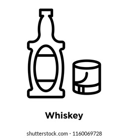 Whiskey icon vector isolated on white background, Whiskey transparent sign , line and outline elements in linear style