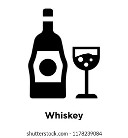 Whiskey icon vector isolated on white background, logo concept of Whiskey sign on transparent background, filled black symbol