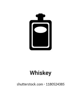 Whiskey icon vector isolated on white background, logo concept of Whiskey sign on transparent background, filled black symbol