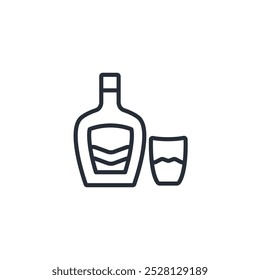 whiskey icon. vector.Editable stroke.linear style sign for use web design,logo.Symbol illustration.