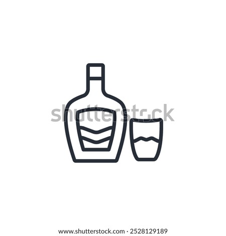 whiskey icon. vector.Editable stroke.linear style sign for use web design,logo.Symbol illustration.