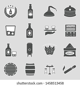 Whiskey Icons. Sticker Design. Vector Illustration.