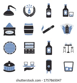Whiskey Icons. Two Tone Flat Design. Vector Illustration.