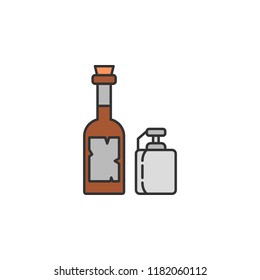whiskey and jar colored icon. Element of wild west icon for mobile concept and web apps. Cartoon whiskey and jar icon can be used for web and mobile