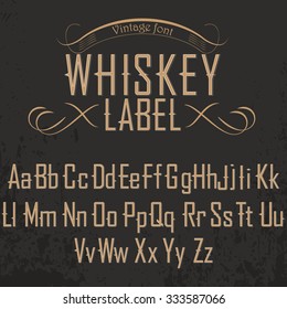 Whiskey label font with dusty background