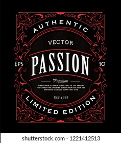 Whiskey label hand drawn design retro vector vintage illustration
