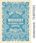 Whiskey label with old frame