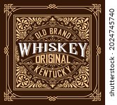 Whiskey label with old frames