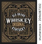 Whiskey label with old frames