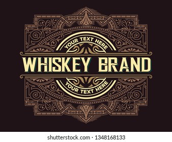 Whiskey label with old frames