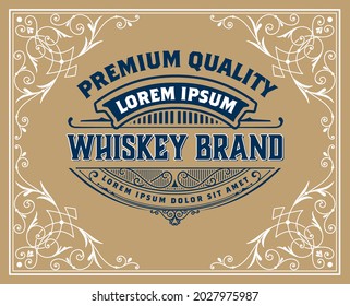 Whiskey label with old frames