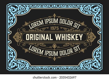 Whiskey label with old frames