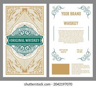 Whiskey label with old frames
