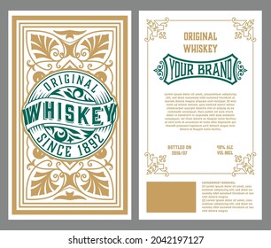 Whiskey label with old frames