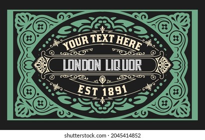 Etiqueta Whiskey con marcos antiguos
