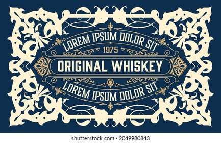 Etiqueta Whiskey con marcos antiguos