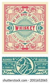 Whisky-Etikett mit alten Rahmen