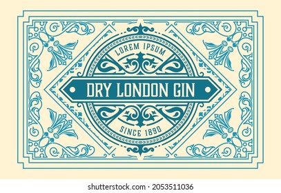 Whiskey label with old frames