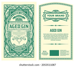 Whiskey label with old frames