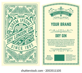 Whiskey label with old frames