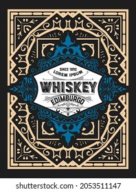 Whisky-Etikett mit alten Rahmen