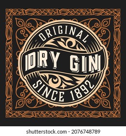 Whiskey label with old frames