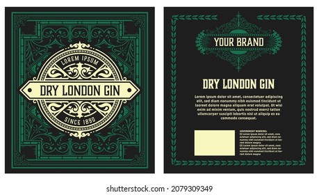 Whiskey label with old frames