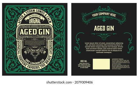 Whiskey label with old frames